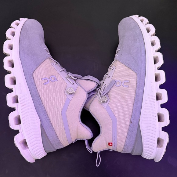 On Cloud Hi Womens Glacier Grey Sneakers Size 7.5 Suede Shoes Running Walking - Picture 8 of 13